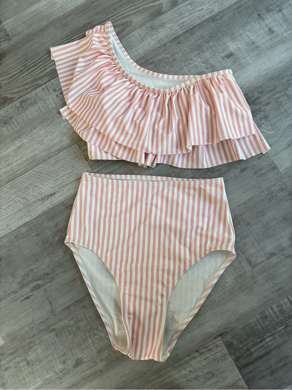 Caitlin Covington X Pink Lily Pink Striped Bikini